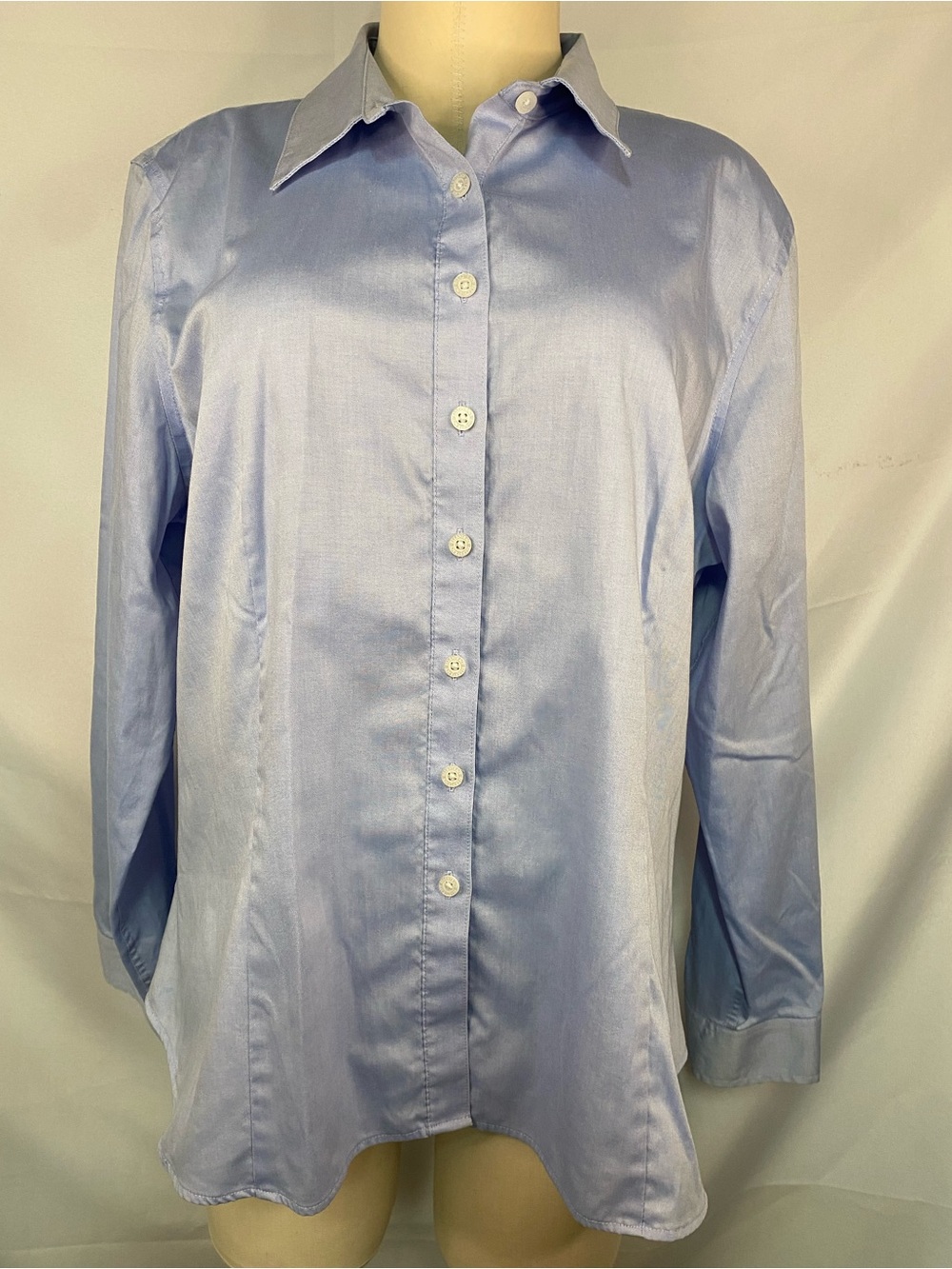 Ellen Tracy Light Blue Long Sleeve Button Up Blouse Women’s XL